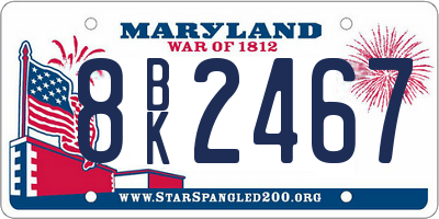 MD license plate 8BK2467