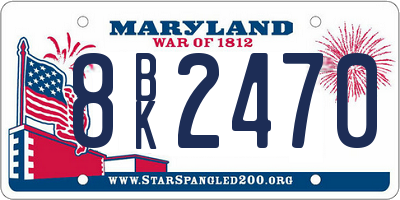 MD license plate 8BK2470