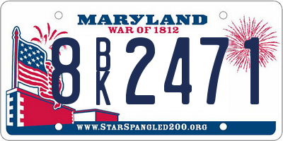 MD license plate 8BK2471