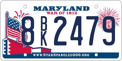 MD license plate 8BK2479