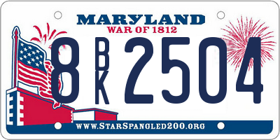 MD license plate 8BK2504
