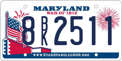 MD license plate 8BK2511