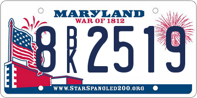 MD license plate 8BK2519