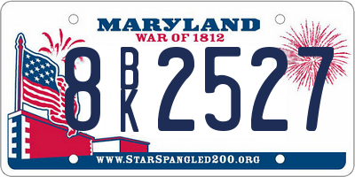 MD license plate 8BK2527