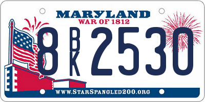 MD license plate 8BK2530
