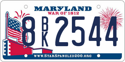 MD license plate 8BK2544