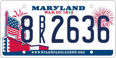 MD license plate 8BK2636