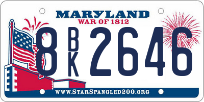 MD license plate 8BK2646