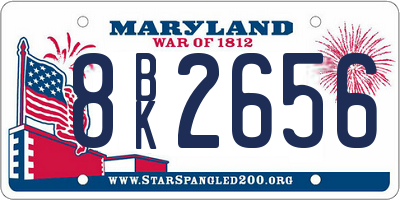 MD license plate 8BK2656