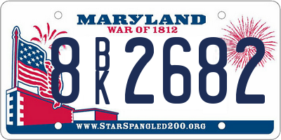 MD license plate 8BK2682
