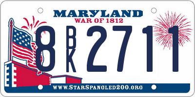 MD license plate 8BK2711