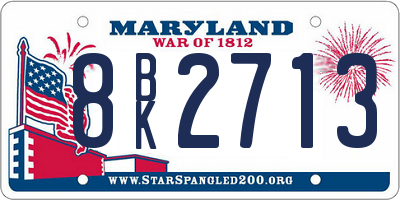 MD license plate 8BK2713
