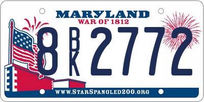 MD license plate 8BK2772