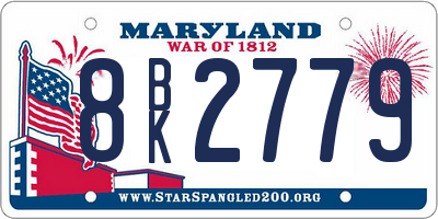 MD license plate 8BK2779