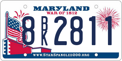 MD license plate 8BK2811