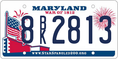 MD license plate 8BK2813