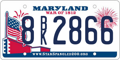 MD license plate 8BK2866