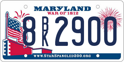 MD license plate 8BK2900
