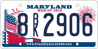 MD license plate 8BK2906
