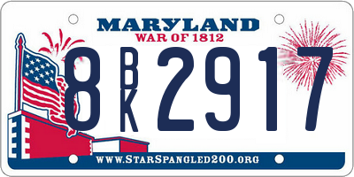 MD license plate 8BK2917