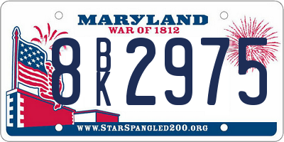 MD license plate 8BK2975