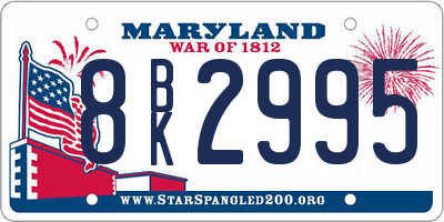 MD license plate 8BK2995