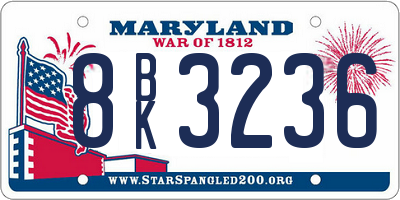 MD license plate 8BK3236