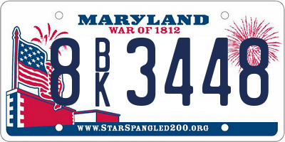 MD license plate 8BK3448