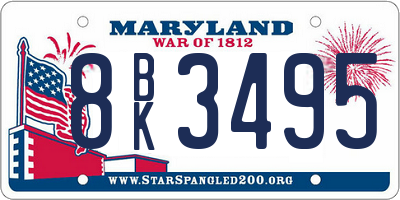 MD license plate 8BK3495