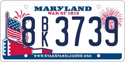 MD license plate 8BK3739