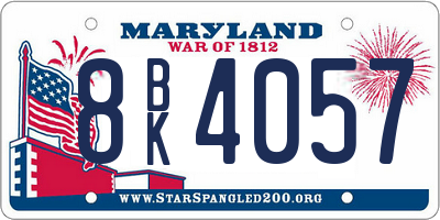 MD license plate 8BK4057