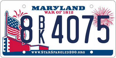 MD license plate 8BK4075
