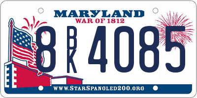 MD license plate 8BK4085
