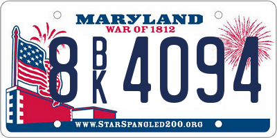 MD license plate 8BK4094