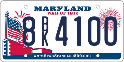 MD license plate 8BK4100