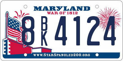 MD license plate 8BK4124