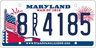 MD license plate 8BK4185