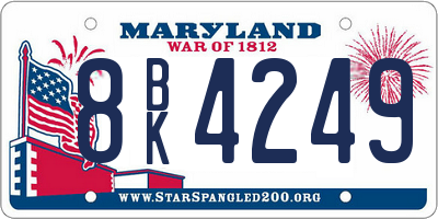 MD license plate 8BK4249