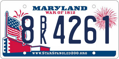 MD license plate 8BK4261