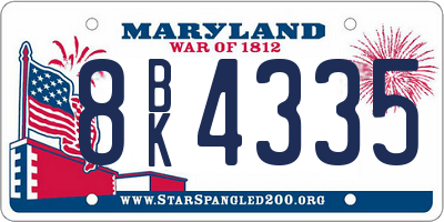 MD license plate 8BK4335