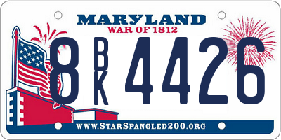 MD license plate 8BK4426
