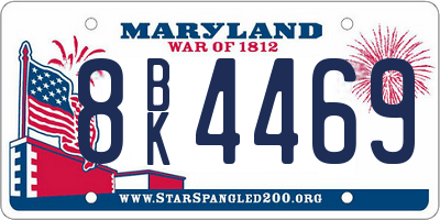 MD license plate 8BK4469