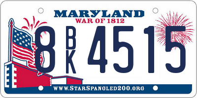 MD license plate 8BK4515