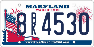 MD license plate 8BK4530