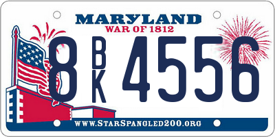 MD license plate 8BK4556