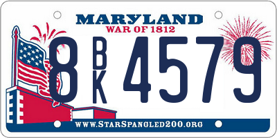 MD license plate 8BK4579