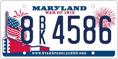 MD license plate 8BK4586