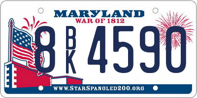 MD license plate 8BK4590