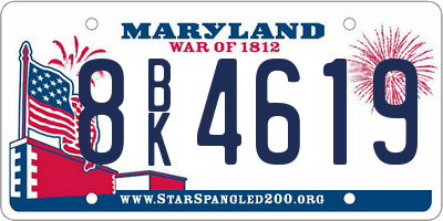 MD license plate 8BK4619