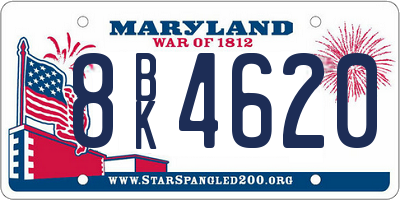 MD license plate 8BK4620